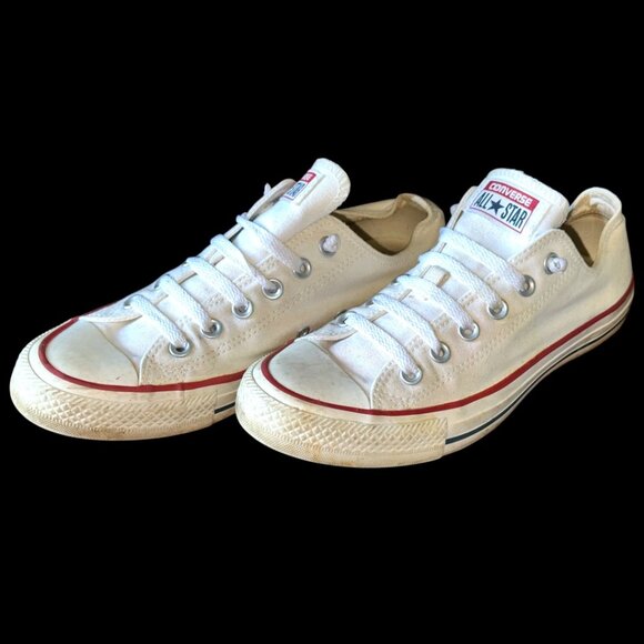 White Converse All Star Low Top Sneakers Men's size 6 Women's size 8 - Picture 1 of 6